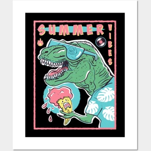 T Rex Summer Vibes Posters and Art